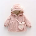 thumbnail image 2 of Kaemgyyd Baby Girls Fleece Coat Winter Cute Sherpa Lined Hooded Jackets Casual Soft Zipper up Tops Warm Fall Outwear, 2 of 7