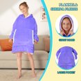 thumbnail image 3 of Wearable Blanket Hoodie for Kids, Flannel Sherpa Fleece Blanket Sweatshirt, 3 of 6