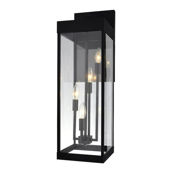 CWI Lighting Windsor 4 Light Modern Black Metal Outdoor Wall Light