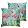 thumbnail image 2 of COMIO Flamingos Throw Pillow Cover, Tropical Leaves Flowers Bird Pillowcase Soft  Home Decorative Pillow cases  Cushion Covers for Indoor Outdoor Bedroom and Car White, 2 of 6