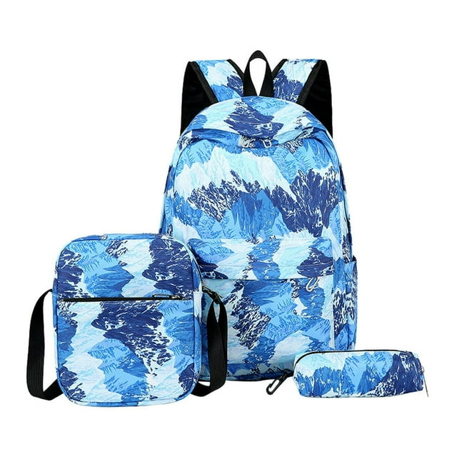 3pcs/set Woman Backpack Fashion Girls School Bags Nylon for Vacations (Style 2)