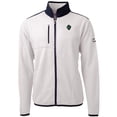 thumbnail image 2 of Men's Cutter & Buck White/Navy Hillsboro Hops Big & Tall Cascade Eco Sherpa Fleece Full-Zip Jacket, 2 of 3