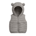 thumbnail image 5 of BLVB Boys Girls Hooded Puffer Vest Winter Lightweight Sleeveless Cute Ears Zipper up Jacket Waistcoat for Kids(Gray,6-7 Years), 5 of 9