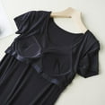thumbnail image 4 of Women's Nightshirt with Chest Pad, Short Sleeve Nightgown V-Neck Sleepwear Pajama Dress, 4 of 6