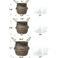 thumbnail image 3 of LE TAUCI Plant Basket, 7.8 Inch Black Triangle Woven Seagrass Belly Planter Baskets, 3 of 8