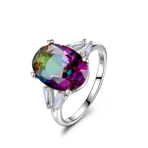 Mystic Topaz Cubic Zirconia Oval Ring