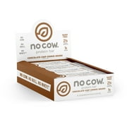 No Cow Vegan Protein Bars, Chocolate Chip Cookie Dough, Box of 12