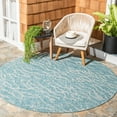 thumbnail image 2 of SAFAVIEH Courtyard Ruth Abstract Indoor/Outdoor Area Rug, Aqua/Grey, 6'7" x 6'7" Round, 2 of 8