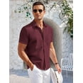 thumbnail image 2 of COOFANDY Mens Summer Shirt Short Sleeve Button Down Shirts Regular Fit Vacation Beach Clothes, 2 of 6