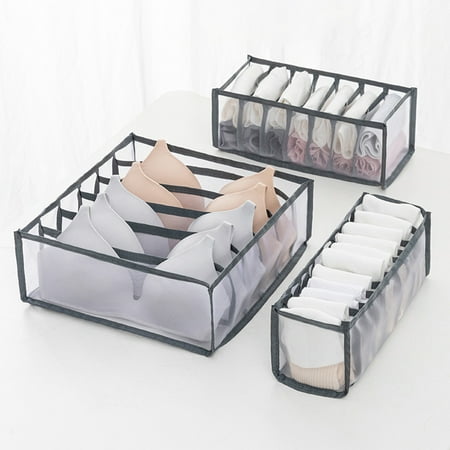 

Limei Underwear Drawer Organizer Set Foldable Sock Bra Underpants Organizer Drawer Divider Washable Closet Cabinet Storage Boxes for Clothes Stockings Ties and Bras (11 Grid)