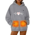thumbnail image 4 of Unisex Heated Hoodie Fast Warm Up Usb Constant Temperature Warm 5 Heat Zones Pullover Hoodie Long Sleeve Heated Sweatshirt Regular Fit Winter Outdoor Heating Clothing Thermal Women Hoodies, 4 of 7
