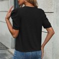 thumbnail image 5 of vigerkar Women's Puff Short Sleeve T Shirts Crew Neck Tunic Dressy Casual Summer Vacation Tops (Black, M), 5 of 8