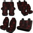 thumbnail image 3 of Uorisanigo Halloween Red Spider Web 10 Pack Automotive Seat Cover with Soft Elastic Steering Wheel Cover Car Water Cup Coaster Auto Seat Belt Cover Chapstick Holder Universal Fit Car SUV, 3 of 7