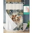 thumbnail image 2 of No Hook Shower Curtain with Snap in Liner, Pets Dog Watercolor Puppy Animal Theme Hotel Shower Curtains for Bathroom, Washable Shower Curtain Liner Set with Mesh Top Window, 54"x78", 2 of 6