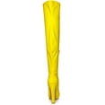 thumbnail image 2 of BLISSFUL STEP Women's Patent Leather Chunky Heel Platform Over Knee Prom High Boots Yellow 7.5, 2 of 7