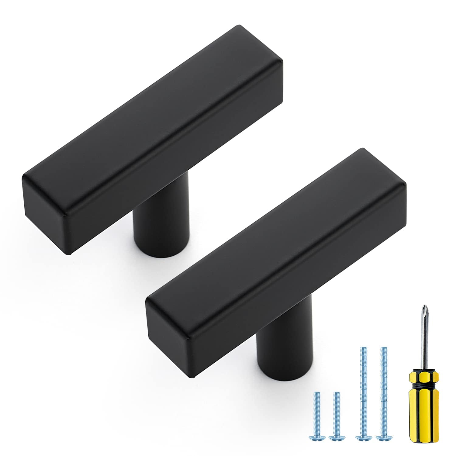 Black Handles 30 Pack Matte Black Square Pulls Black Kitchen Hardware 2 inch