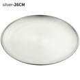 thumbnail image 1 of Stainless Steel Fruit Meat Tableware Gold Silver Round Plate Shallow Tray Bone Spitting Dish Metal Dining Disc silver 26CM, 1 of 6