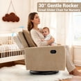 thumbnail image 4 of Paproos Swivel Rocker Recliner, Velvet 360°Swivel Rocking Recliner, Glider Rocking Chair for Nursery, Small Rocker Chair for Small Space, Manual Recliner for Adults for Home Theater, Camel, 4 of 10