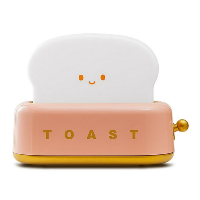 Luz pequeña recargable con pan tostado sonriente Linda forma de tostadora Decoración de la habitación Luz nocturna MFZFUKR BST3012569-2