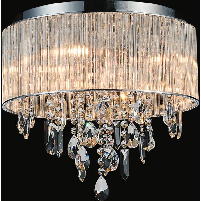 9 Light Drum Shade Flush Mount with Chrome finish