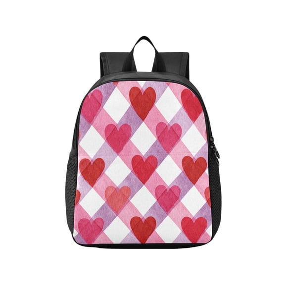 Toddler Backpack Valentine Gingham Dreams Waterproof Lightweight Backpack Casual Mini Daypack for Daycare & Travel