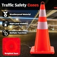 thumbnail image 4 of Costway 10 Pack Traffic Safety Cones 28"PVC Orange Cones W/ Reflective Collar & Handle, 4 of 8