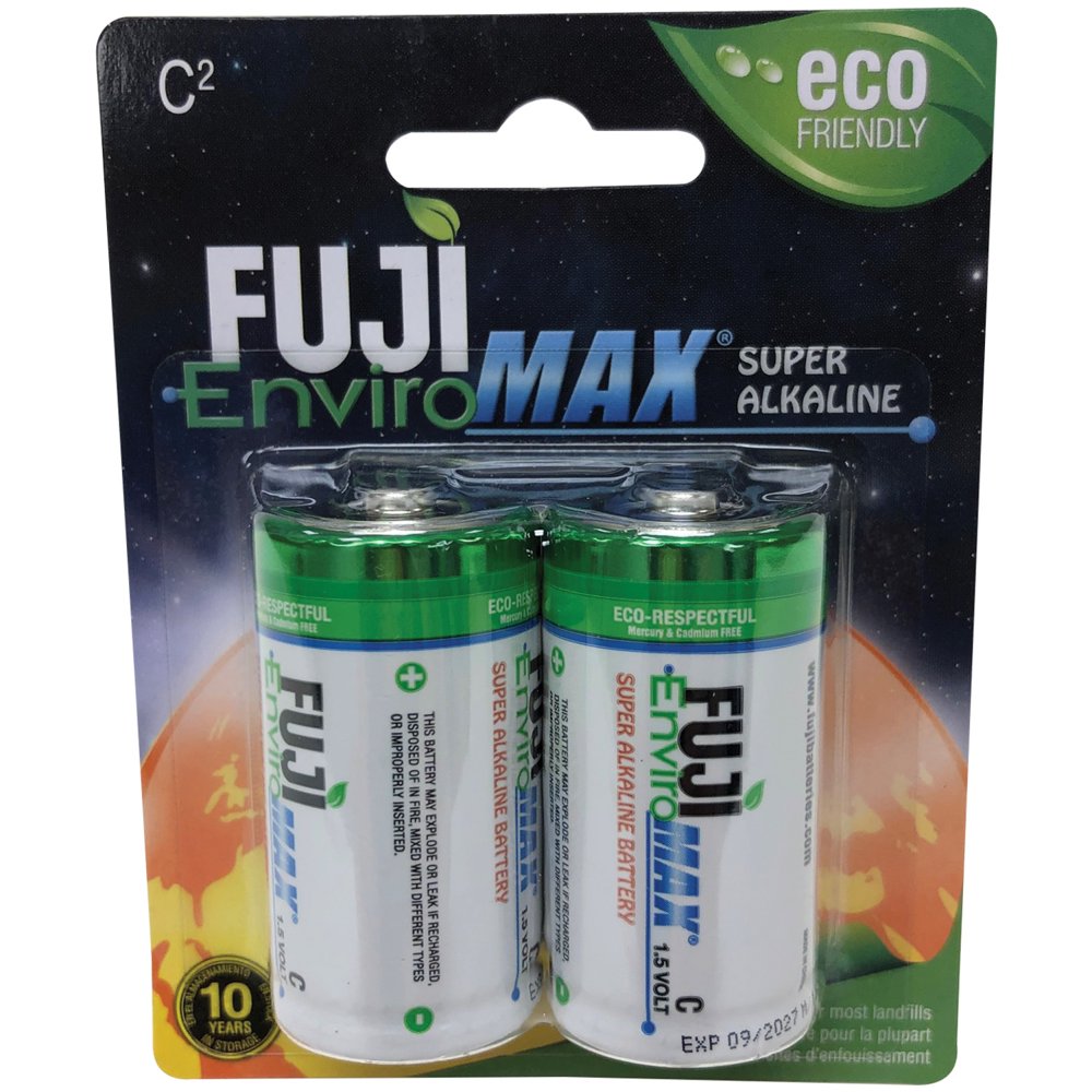Fuji Batteries 4200BP2 EnviroMax C Super Alkaline Batteries, 2 pk