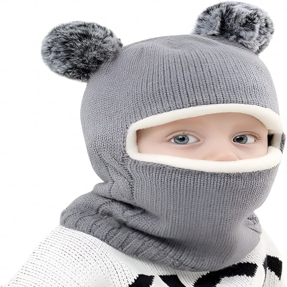 TELOLY Baby Winter Hat Scarf Set, Unisex Infant Toddler Kids Hat Scarf