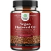 Vegan Flaxseed Oil 1000mg Softgels - Cold Pressed Vegan Omega 3 Supplement for Hair Skin and Nails Heart and Brain Health - Organic Flaxseed Oil Softgels Providing Plant Based Omega 3 6 9 and ALA