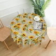 thumbnail image 2 of Vintage Sunflower Floral Round Tablecloth 60 Inch, Decorative Holiday Home Party Table Cloth for Kitchen Dining Picnic Table Cover, 2 of 6