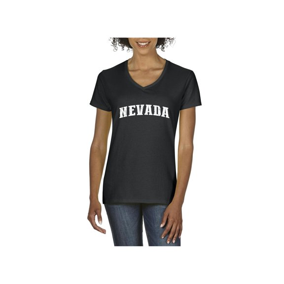 Women's T-Shirt V-Neck Short Sleeve - Nevada Las Vegas