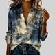 thumbnail image 1 of TaTaai Womens Lightweight Printed Shirt Long Sleeve Round Neck Polyester Casual Blouse Soft Fabric Asian Fit Size Up Gift, 1 of 5