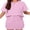 Pink, variant on Arshiner Girls 2 Piece Outfits Summer Clothes Short Sleeve Drop Shoulder Shirt and Skirt with Built-in Shorts Athletic Sets