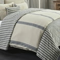 thumbnail image 6 of Piper Classics Market Place Blue Ticking Stripe Cotton King Quilt, Beige, Denim Blue - Reversible, 6 of 6