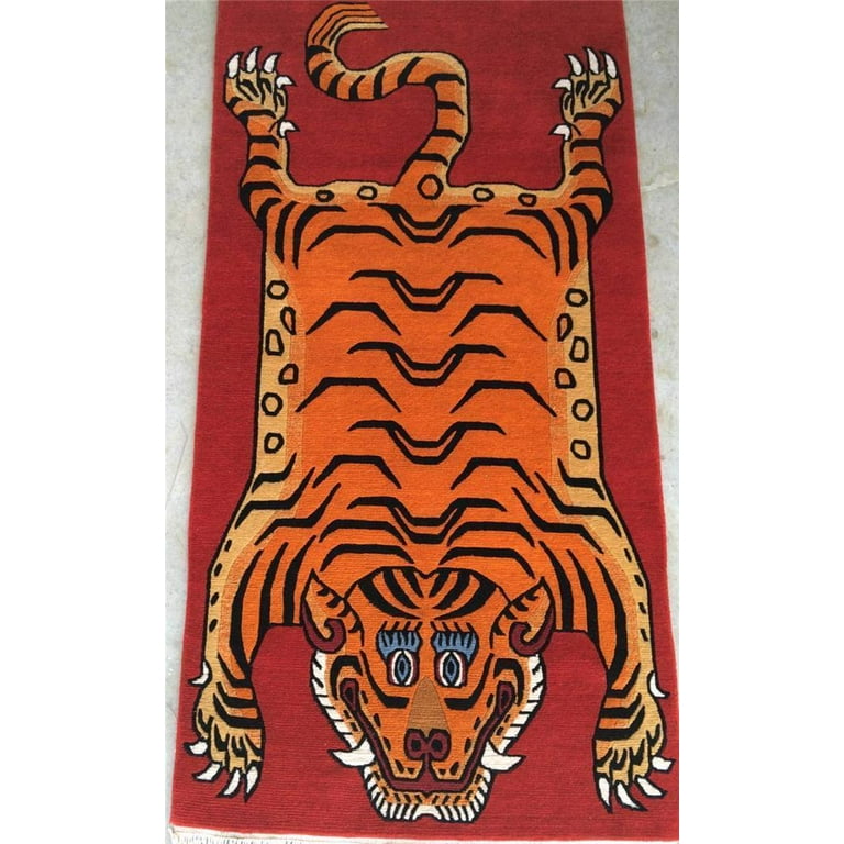 100 knot tiger rug Carpet from Nepal 100% wool - Walmart.com