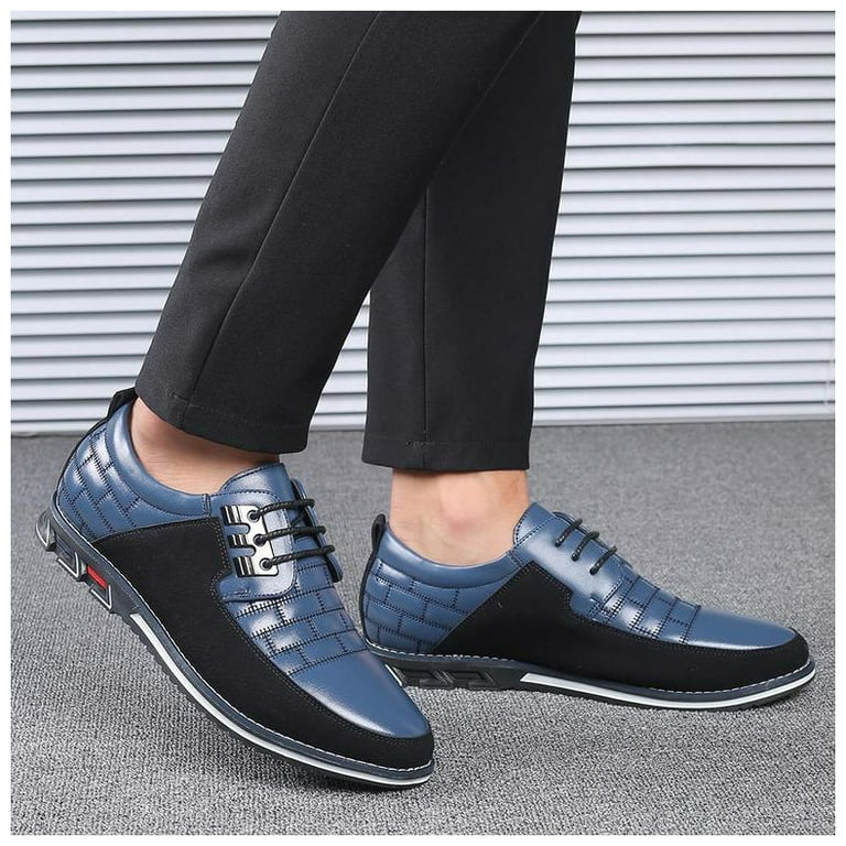 Mens Oxford Derby Orthopedic Leather Shoes,Business Luxury Mens Dress  Shoes,Style Office Loafers Flats,Simple Slip-On Walk Flats Shoes,Mens Black  and