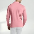 thumbnail image 4 of Homeyce Men's Classic Long Sleeve Polo Shirts Solid color Button Down Shirt Collared Casual Lightweight Outdoor Golf Golf Polo Shirts Upf 50+ Sun Protection Quick Dry Pullover for Men,Pink S, 4 of 5