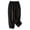 Black, variant on Women's Plus Size Cotton Linen Pants, High Waist Wide Leg Palazzo Pants, Elastic Waist Loose Fit Boho Trousers, Breezy Flowy Casual Pants for Women Spring and Summer Beige L