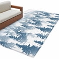 thumbnail image 2 of Blue Forest Area Rug 4x6 FT, Non Slip Kids Room Carpet, Contemporary Silhouette Abstract Art Washable Soft Floor Carpet Non-Shedding Throw Rug for Dorm Kitchen Study Room Home Office Bedside, 2 of 9