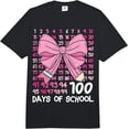 thumbnail image 2 of 100% Cotton 100 Days of School Coquette Bow Numbers 100th Day of School Comfort Colors Adult Heavyweight T-Shirt, 2 of 5