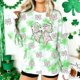 thumbnail image 2 of Camiseta de Manga Larga de las Mujeres Camiseta de Cuello de la Tripulación Del Día de San Patricio, 2 of 8