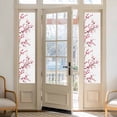 thumbnail image 2 of Window Privacy Film Cherry Blossom Stained Glass Window Film Decorative Sun Block Window Cover Spring Pink Floral Branches Watercolor Window Clings Static Adhesive Sticker for Bathroom 17.7"x78.7", 2 of 7