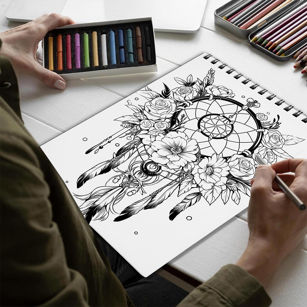 Netecom Gardens in Bloom Coloring Book for Adults, Spiral Bound, Soft Cover