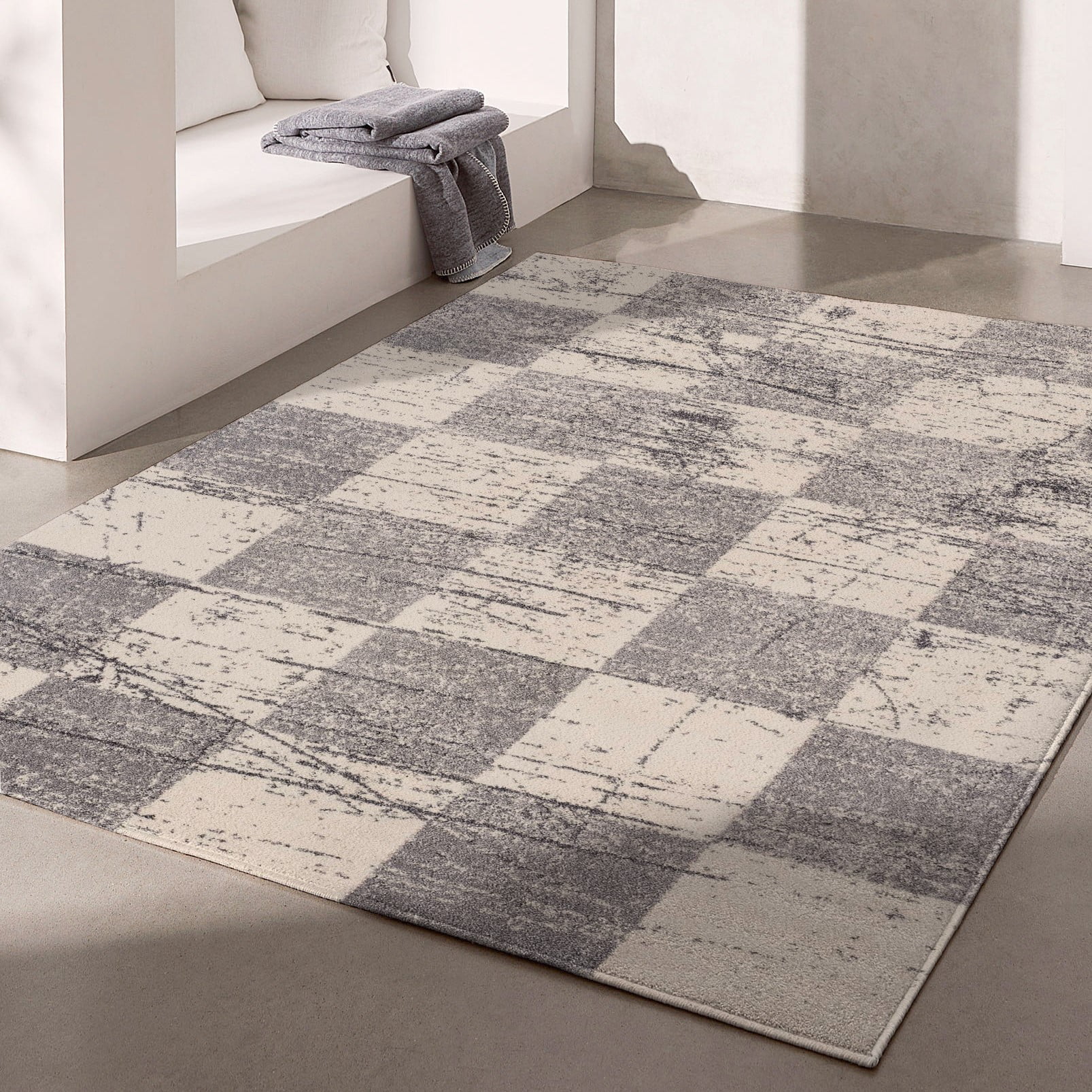 Rug Branch Nova Collection Modern Checkered Area Rug