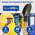 thumbnail image 4 of Garage Tool Organizer Wall Mount 48 Garage Wall Organizer Heavy Duty Garden Tool Organizers with Adjustable Hooks 400 lbs Garages Organization Anti-Rust Garden Tool Storage Rack for Yard and Shed, 4 of 7