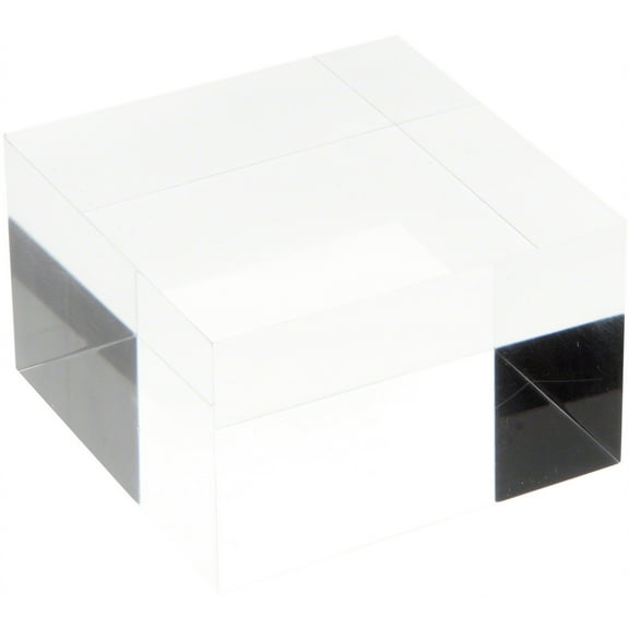 Plymor Clear Polished Acrylic Square Display Block, 2" H x 3" W x 3" D