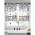 thumbnail image 2 of Spring Purple Flowers Sheer Curtains 45 Inch Length 2 Panels Set Window Treatments, Farmhouse Leaves Fences Watercolor Rod Pocket Semi Curtains for Living Room/Bedroom/Kitchen Décor, 104"W x 45"L, 2 of 7
