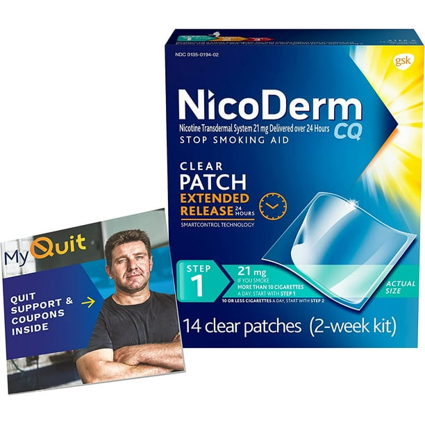 NicoDerm CQ 21mg Step 1 Nicotine Patches to Help Quit Smoking with