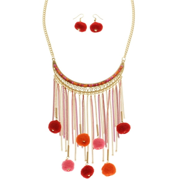 Mi Amore Necklace-Earring-Set Multicolor/Gold-Tone