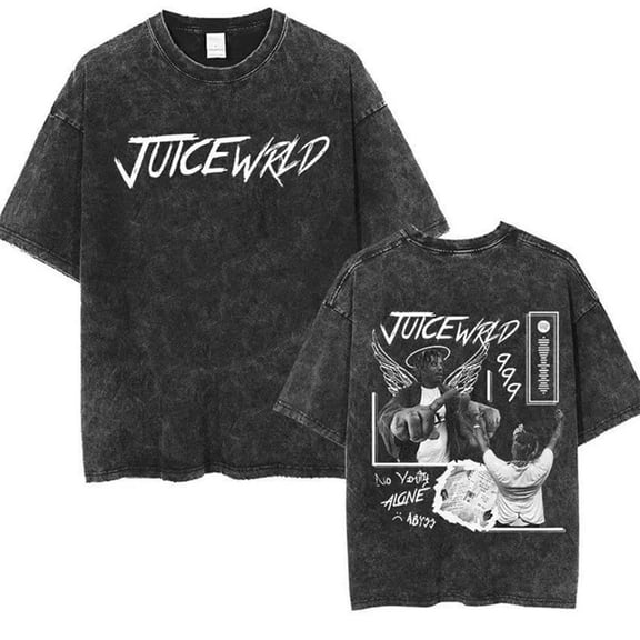 Juice Washed Cotton TShirt Men Women Tees Fashion Wrld Short Sleeve Hip Hop Rapper Crewneck Loose T-Shirts